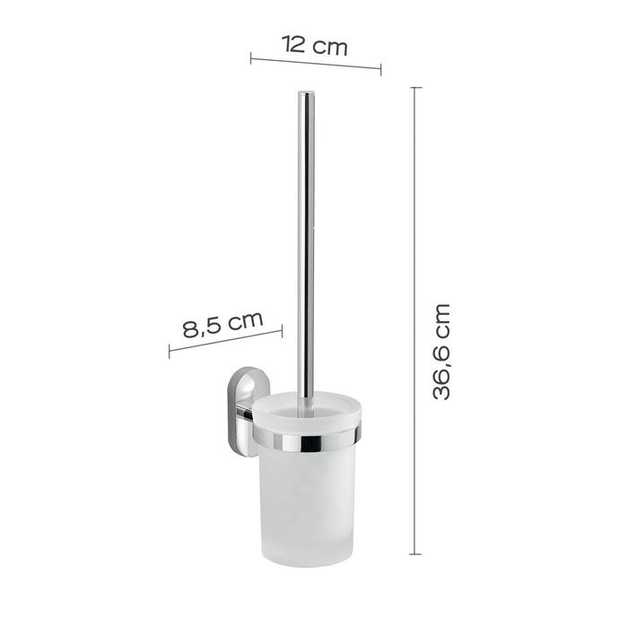 Scopino WC da muro con ciuffo in setole in acciaio inox e Cromall 5333-03 Gedy serie FEBO Cromato