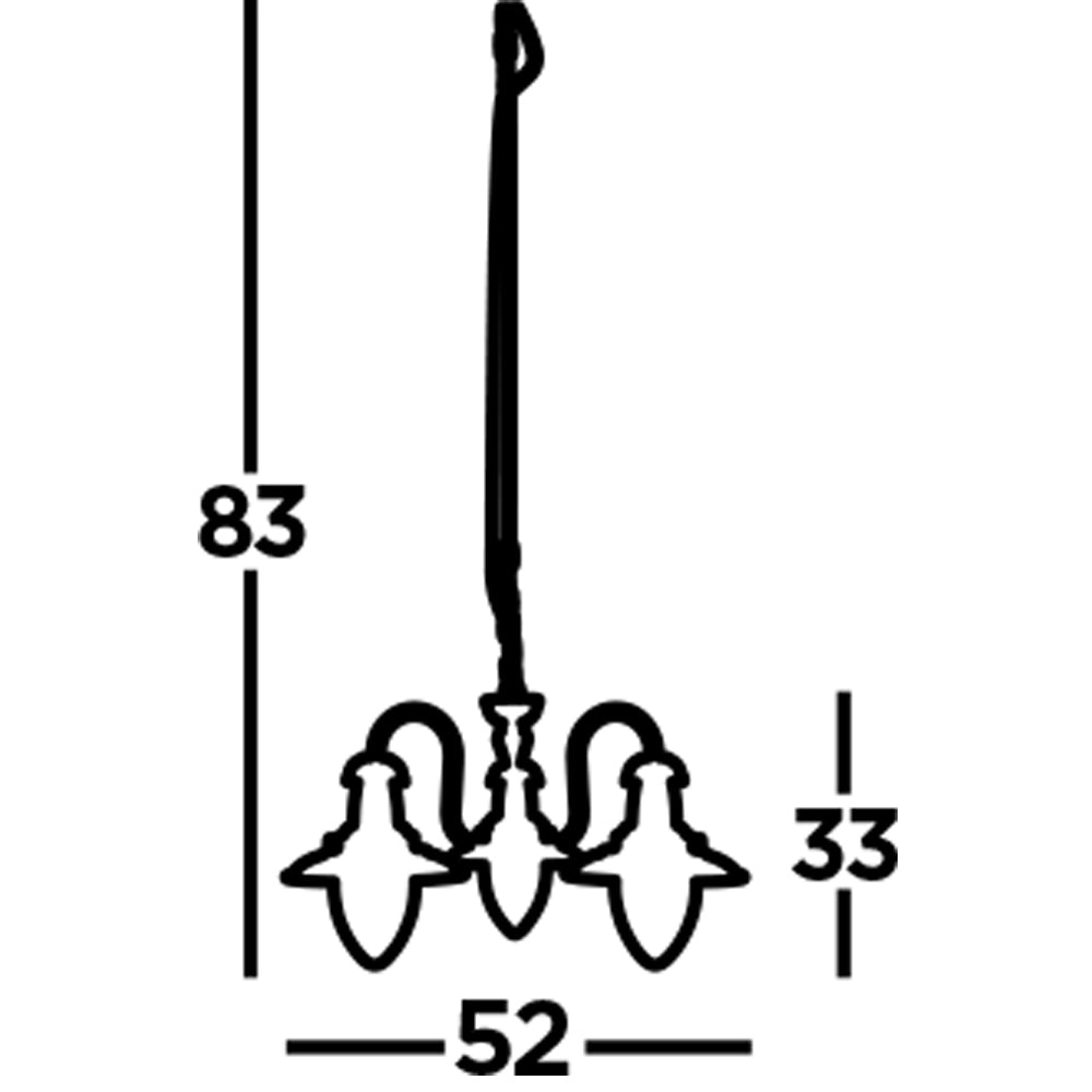 Lampadario Classico Fisher Man Acciaio Argento Vetro 3 Luci E27