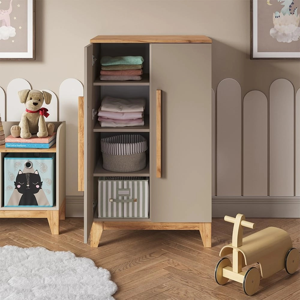 Armadio per bambini Malia, Cashmere/Artigianale, 70 x 120 cm, per la conservazione di abbigliamento per bambini e combinabile
