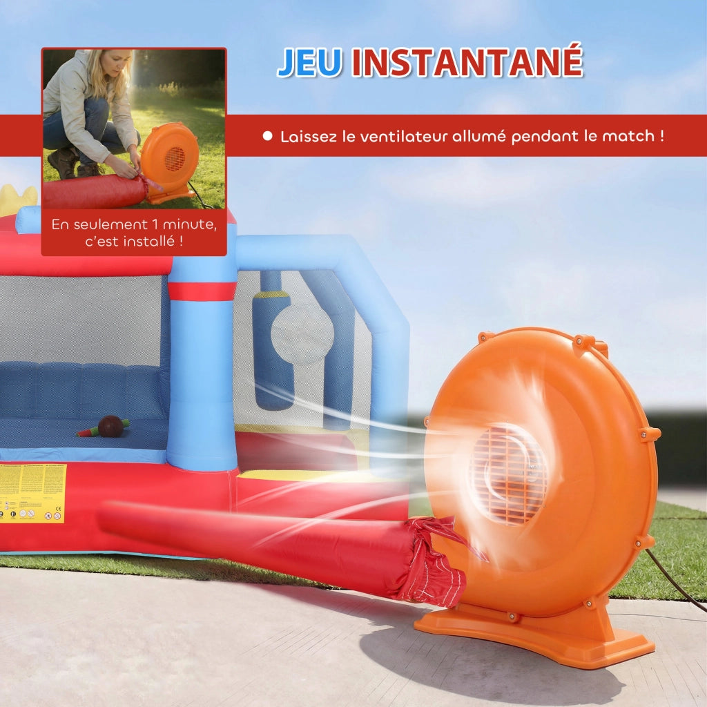 Parco acquatico gonfiabile 5 in 1 con soffiatore, scivoli, trampolino ¨C zephmum ¨C multicolore