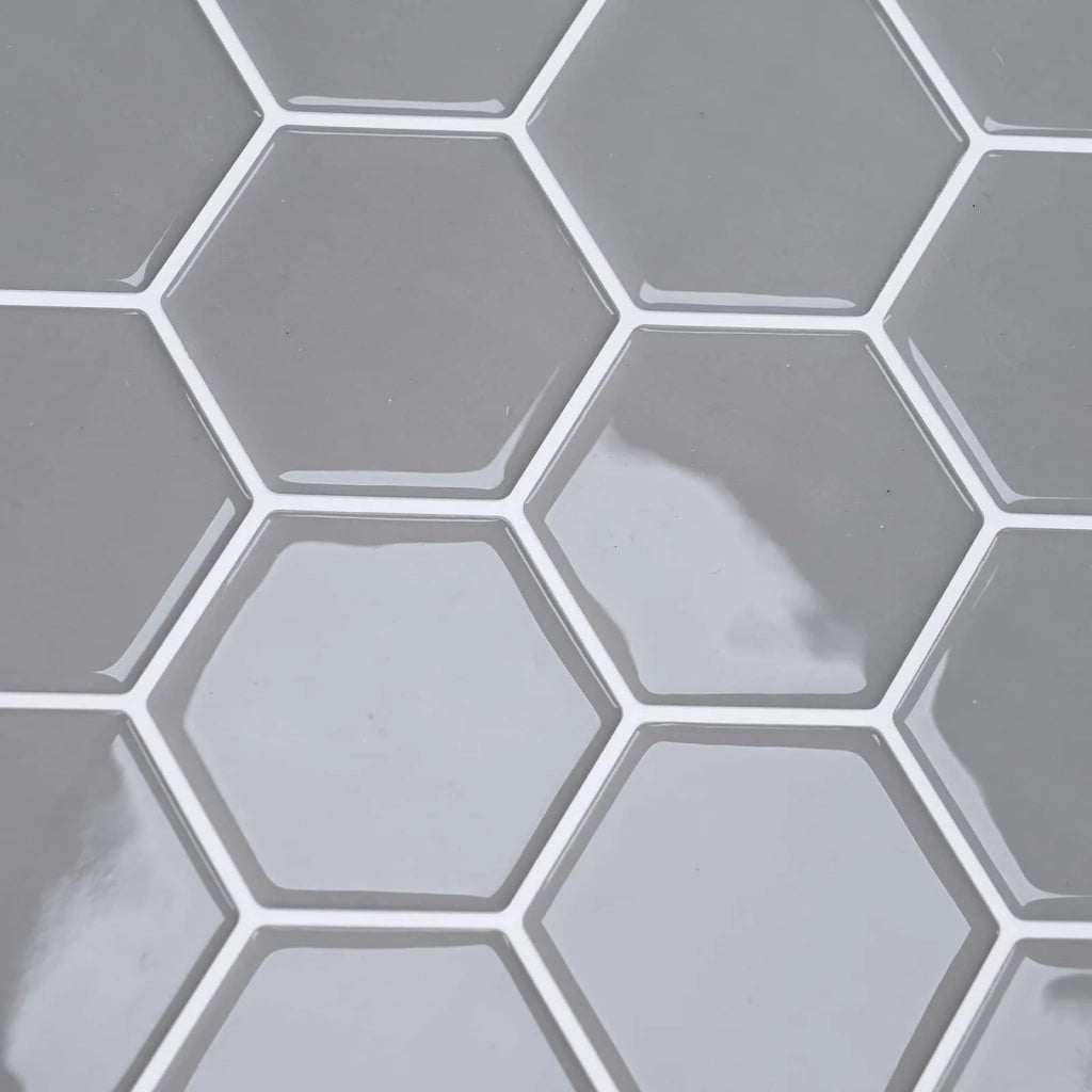 Piastrella Esagonale 10 pz Grigio 30 x 30 cm Poliuretano e PET CFW4769005