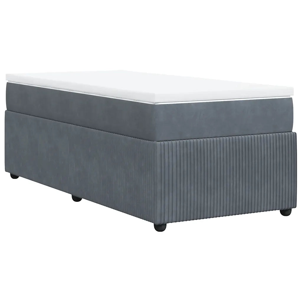 Giroletto a Molle con Materasso Grigio Scuro 90x200 cm Velluto 3285615