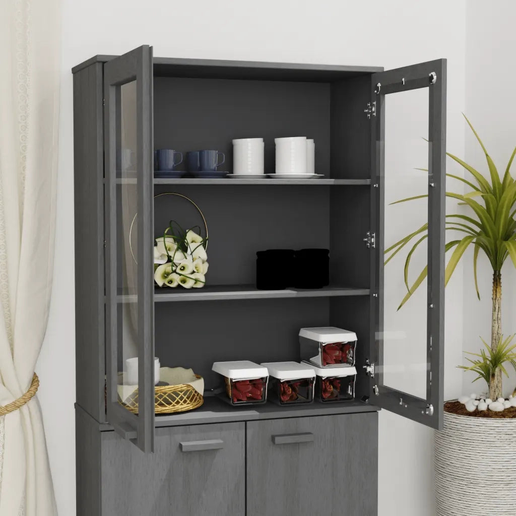 Scaffale Superiore per Credenzaa-Buffet-Armadio da cucina Grigio Scuro 85x35x100 cm Pino