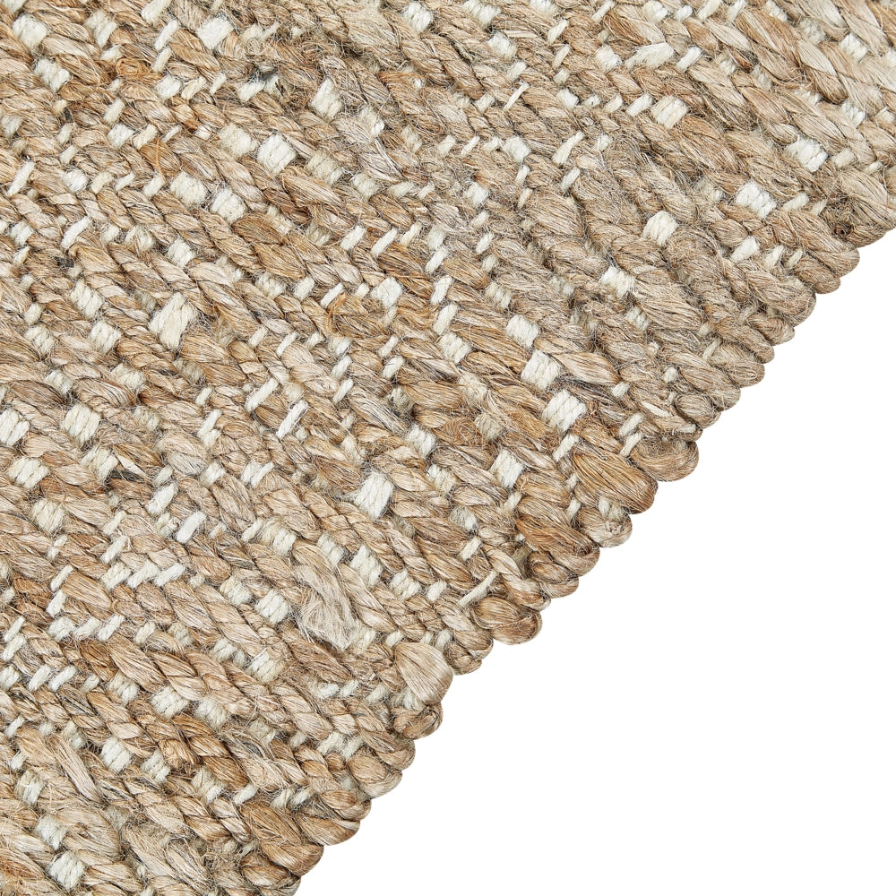 Tappeto con frange in iuta beige 160 x 230 cm fatto a mano stile boho moderno soggiorno camera da letto