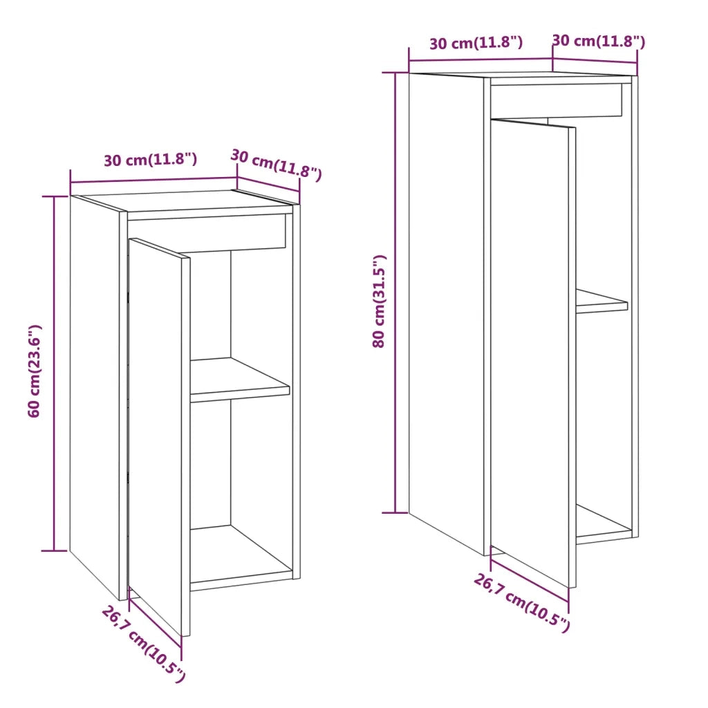 Mobili Porta TV 2 pz Bianchi in Legno Massello di Pino cod mxl 18736