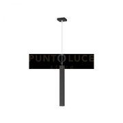 SQUARE TUBE SOSPENSIONE 1 LUCE NERO CAVO CM.250 CON BASE 1173-S1-NE