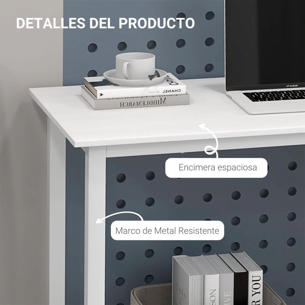 Scrivania con Cassetti e Piano in Rovere ¨C Zephmum ¨C 120x60x76 cm Bianco