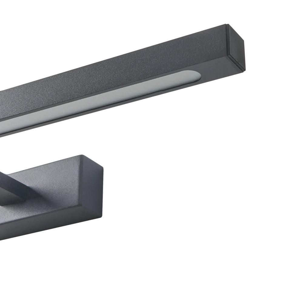 Lampada specchio luce nero polvere rivestito LED metallo orizzontale bagno soggiorno moderno lampada da parete