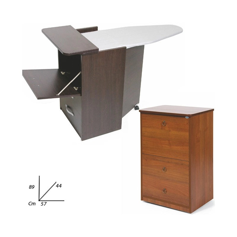 Mobile asse stiro Noce Antico legno nobilitato 3 cassetti cm 44x57xH.89