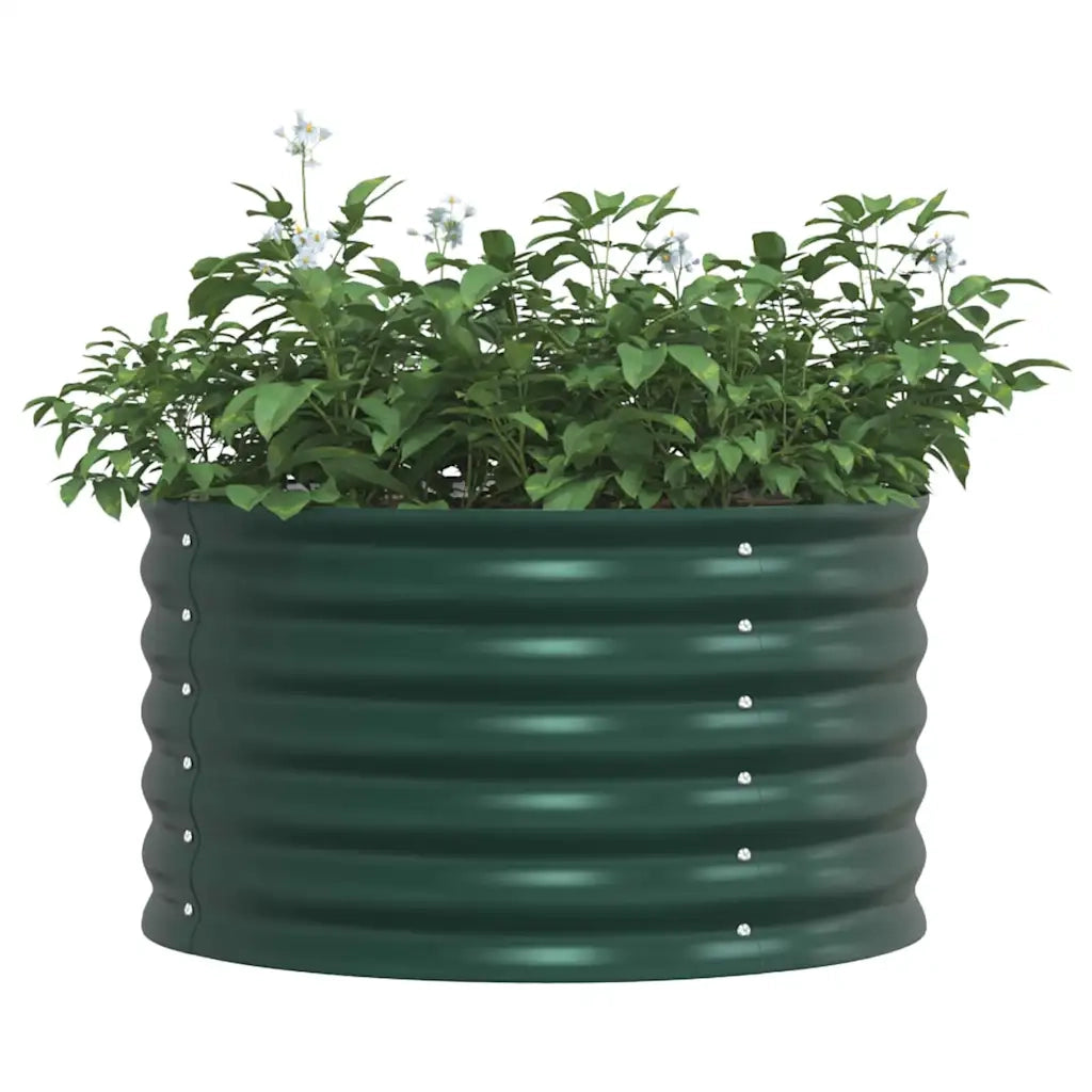 Fioriere | Cassetta per fiori | Letto Rialzato Verde 80 x 80 x 44 cm Acciaio