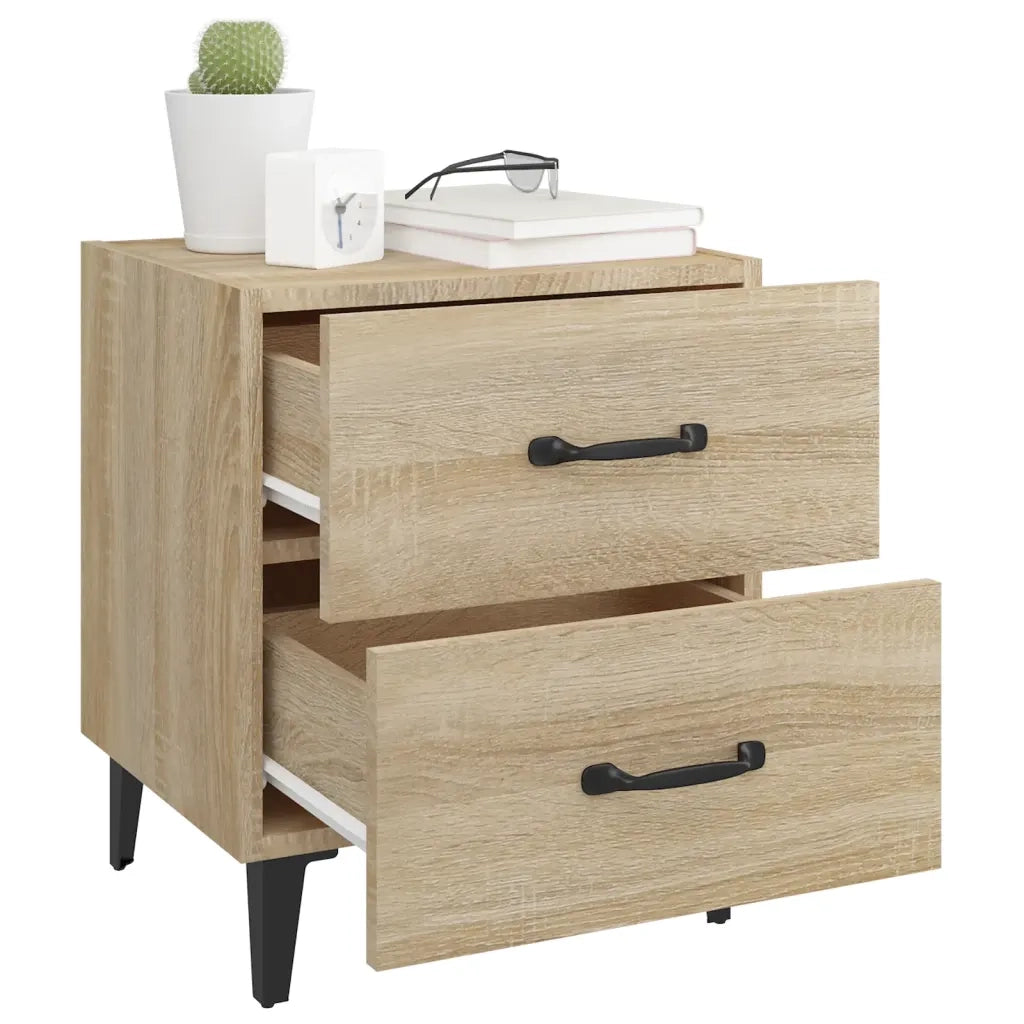 Set di 2 Comodini | Armadio da Notte | Mobiletto da notte in Rovere Sonoma 40x35x47,5 cm