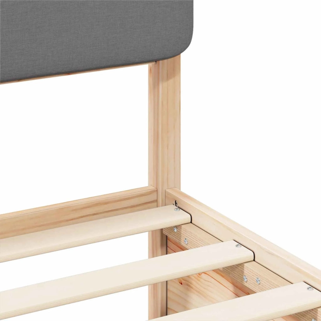 Letto con Testiera Rivestita Grigio chiaro 80 x 200 cm