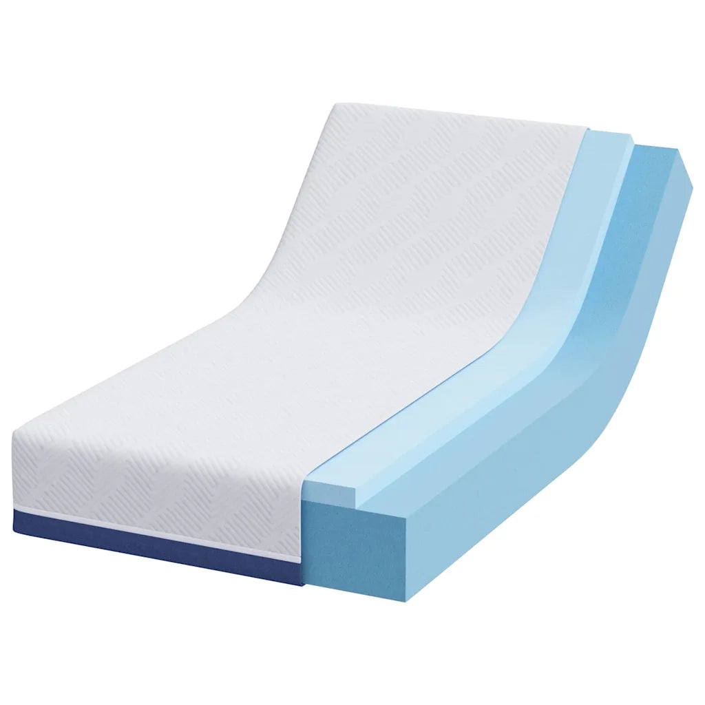 Materasso-Materasso per letto Bianco e Blu 80 x 160 cm Tessuto Jacquard