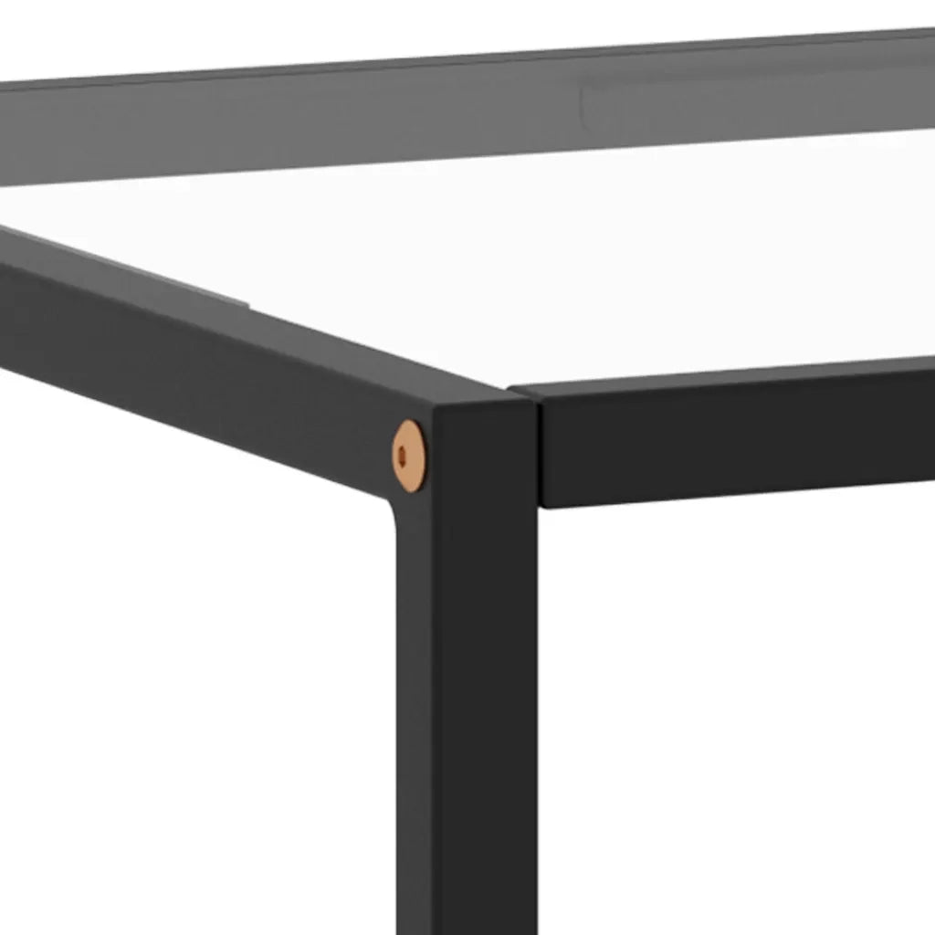 Tavolino da Salotto-Tavolino da soggiorno Nero con Vetro Temperato 100x50x35 cm