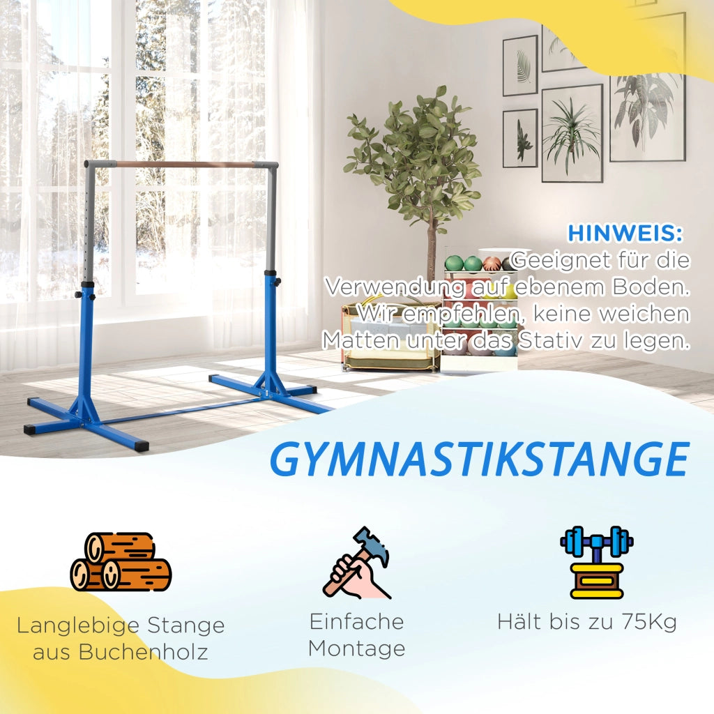 Sbarra per Ginnastica Bambini ¨C zephmum ¨C Regolabile Blu 75 kg