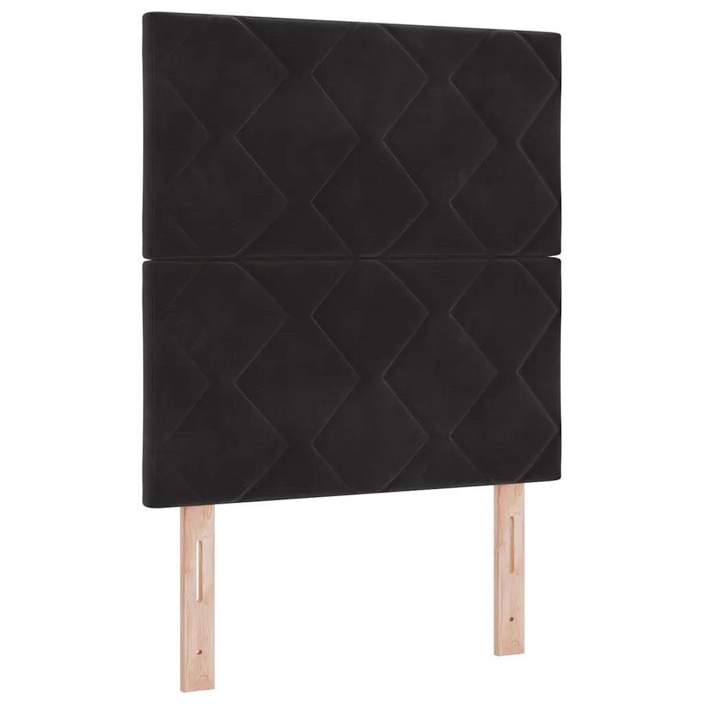 Letto a molle con materasso Nero 80 x 200 cm Velluto 3344542