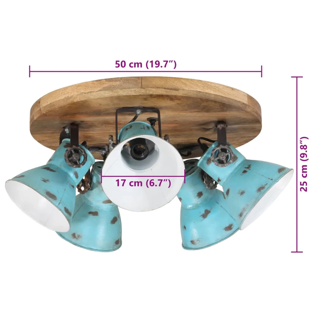Lampada da Soffitto 25 W Blu Anticato 50x50x25 cm E27 CFW4927272