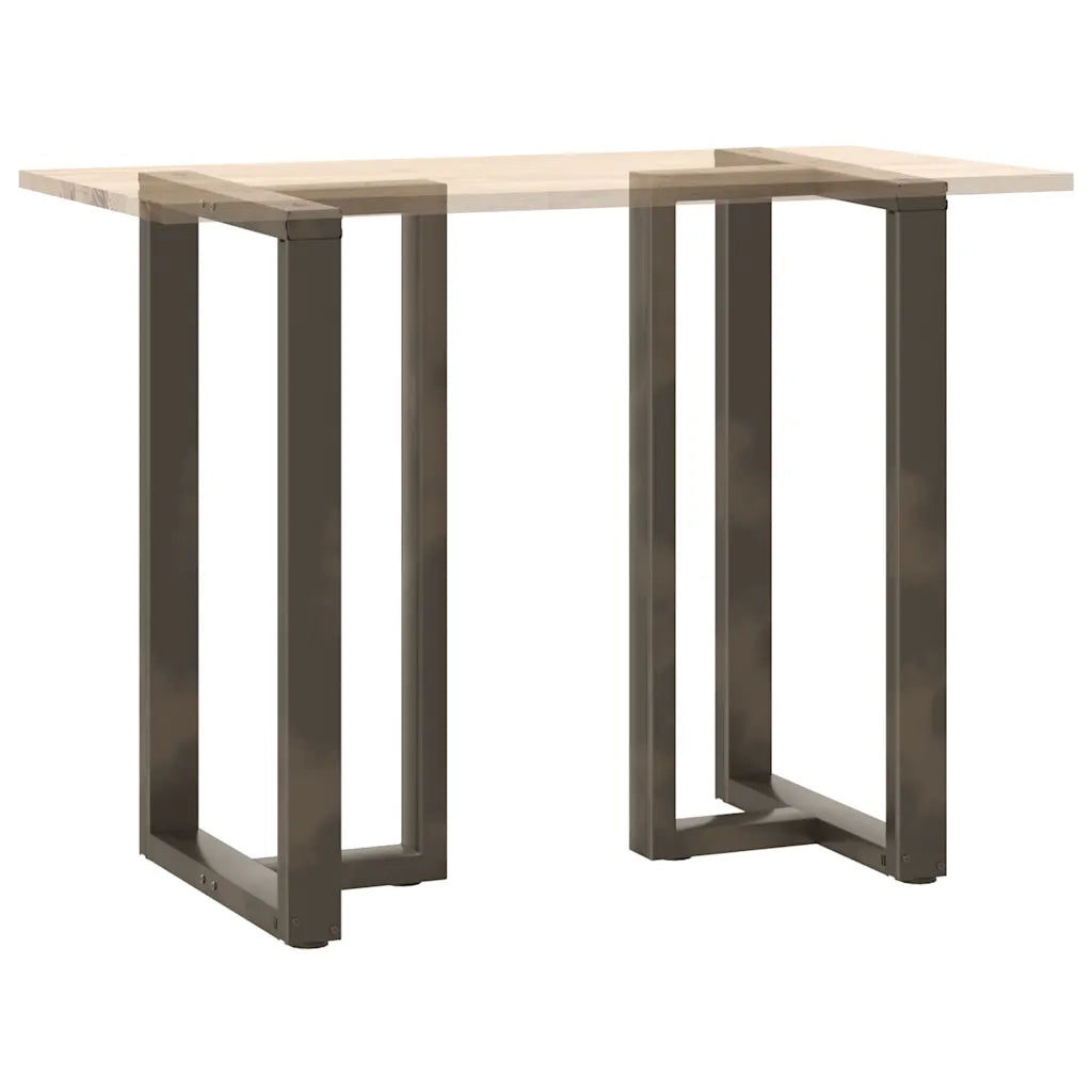 Gambe per tavolo da bar a forma di T 2 pz nere 60x35x(100-101) cm in acciaio