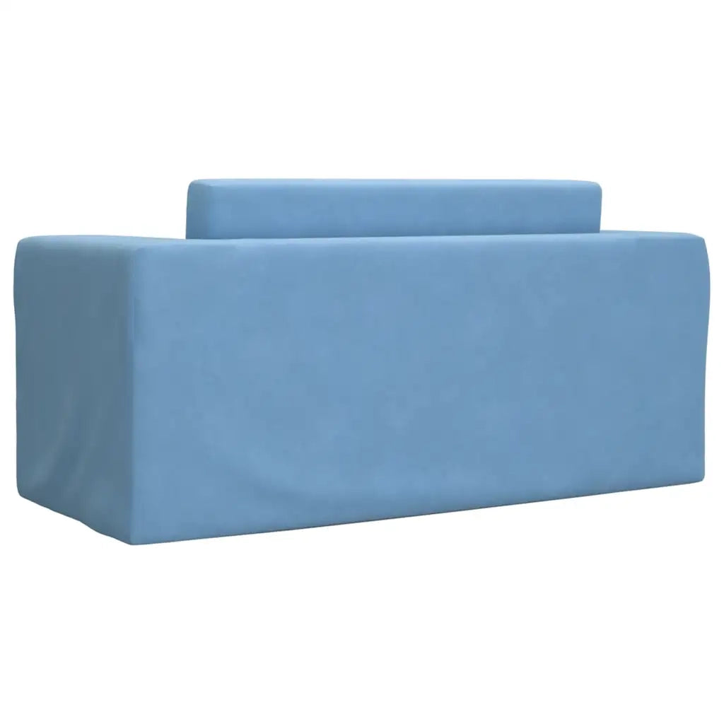 Divano Letto per Bambini a 2 Posti-Sofa Letto-Daybed-Divanetto Blu in Morbido Peluche 575883