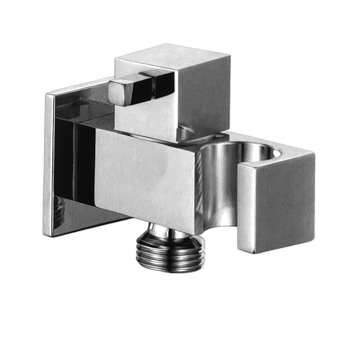 Presa acqua quadrata con supporto doccia e rubinetto