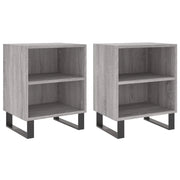 Set di 2 Comodini | Armadio da Notte | Mobiletto da notte Grigio Sonoma 40x30x50 cm in Legno Multistrato