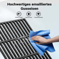 Griglia in ghisa per camino 26 x 44,5 cm, griglia in ghisa per barbecue a carbone e a gas, piastra in ghisa per carne, pesce, verdure