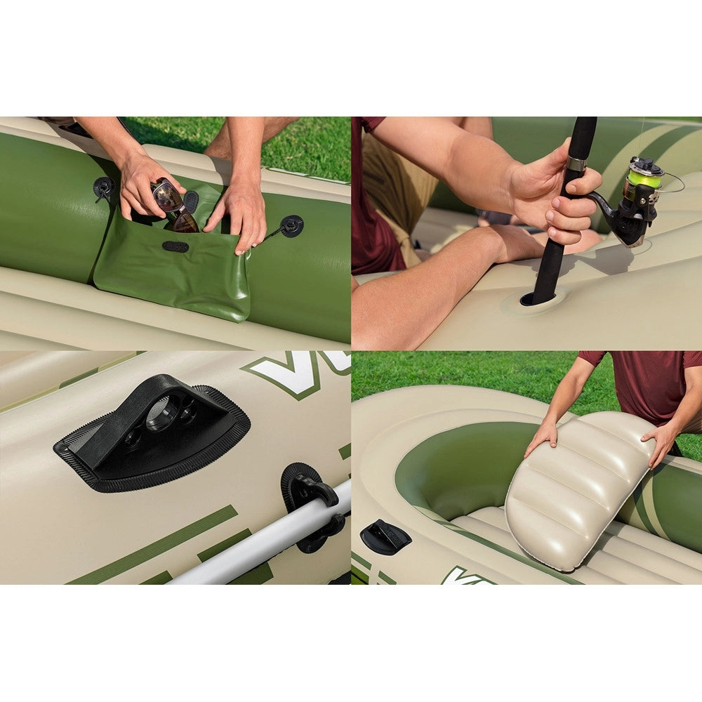 Trade Shop - Set Completo Gommone Gonfiabile Hydro-force Voyager X4 350x145x49cm Remi Pompa Borsa 65156 -