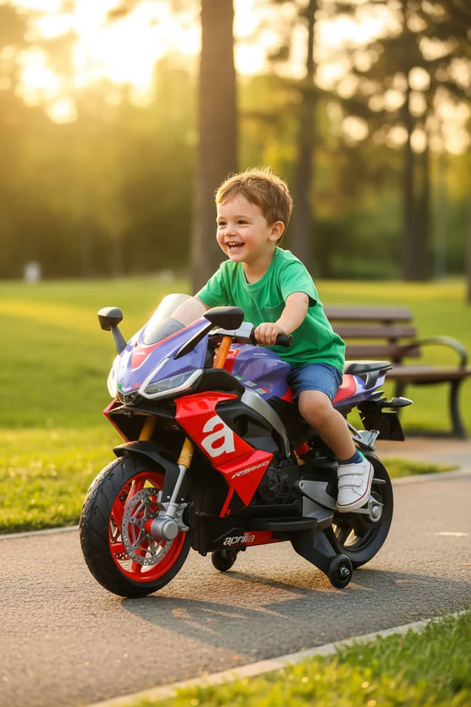 Moto Elettrica per Bambini Licenza Ufficiale Aprilia RS660 12V 3,5Ah Rosso