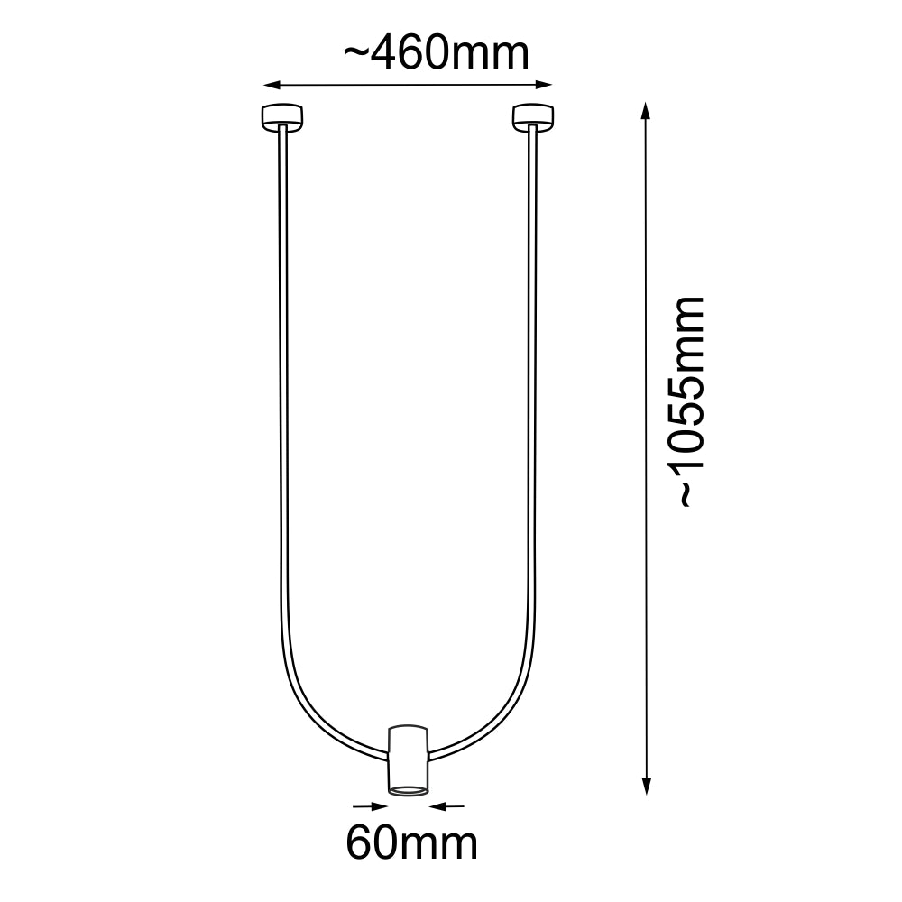 Lampada a sospensione arco NO.C nera 46cm GU10 Shilo