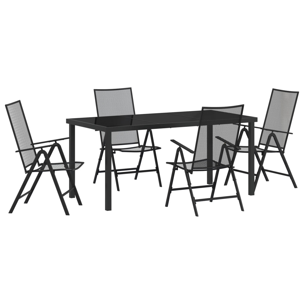 Set da Pranzo da Giardino 5 Pezzi in Acciaio Antracite