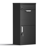 Cassetta postale per pacchi nera 500 x 370 x 1120 mm Portapacchi con serratura