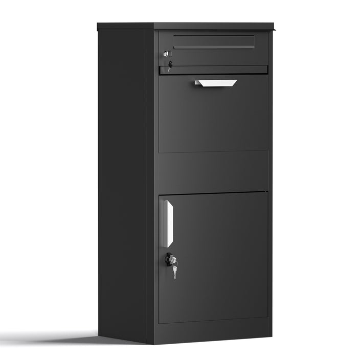 Cassetta postale per pacchi nera 500 x 370 x 1120 mm Portapacchi con serratura