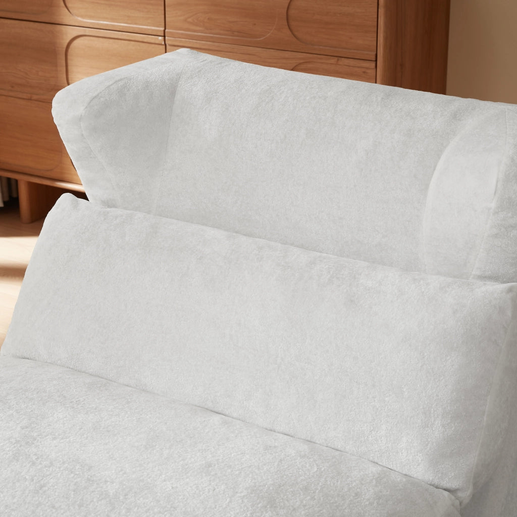 Poltrona trasformabile 1 posto - con forma unica per soggiorno e camera - in schiuma bianco