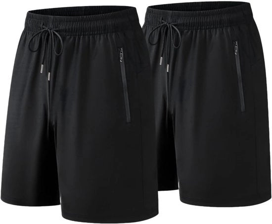 Shorts Sport Uomo - Tela Stretch Sneldrogendo - Tasche Laterali - Leggero - Cintura Elastica - Fit Regolare - Cargoshorts