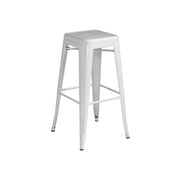 Set Di 4 Sgabelli Impilabile Lamiera Avorio Moia