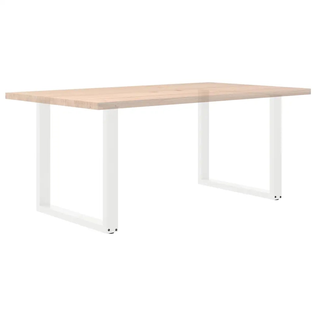 vidaXL Gambe per tavolo da pranzo a forma di U 2 pz bianche 90x(72-73) cm in acciaio