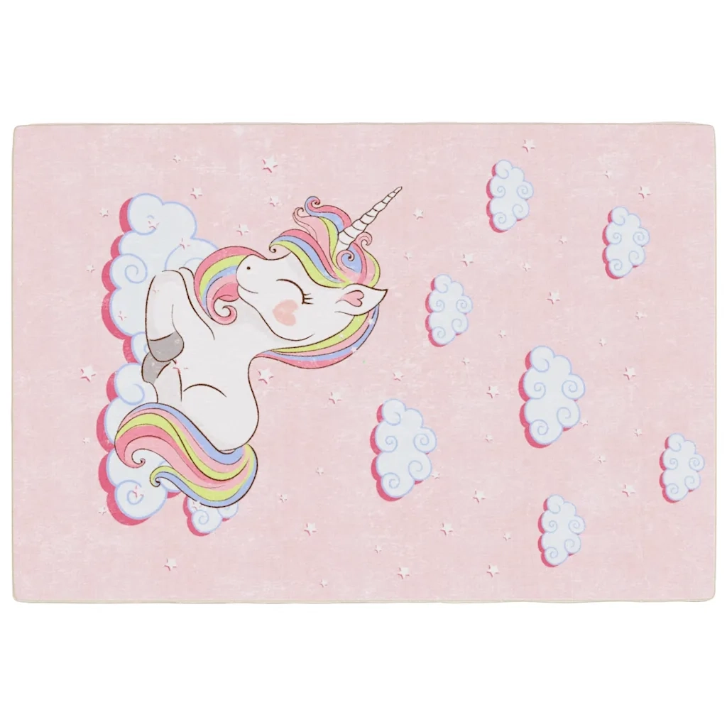 Tappeto Bambini Rosa 160x230 cm Unicorno Lavabile 136622