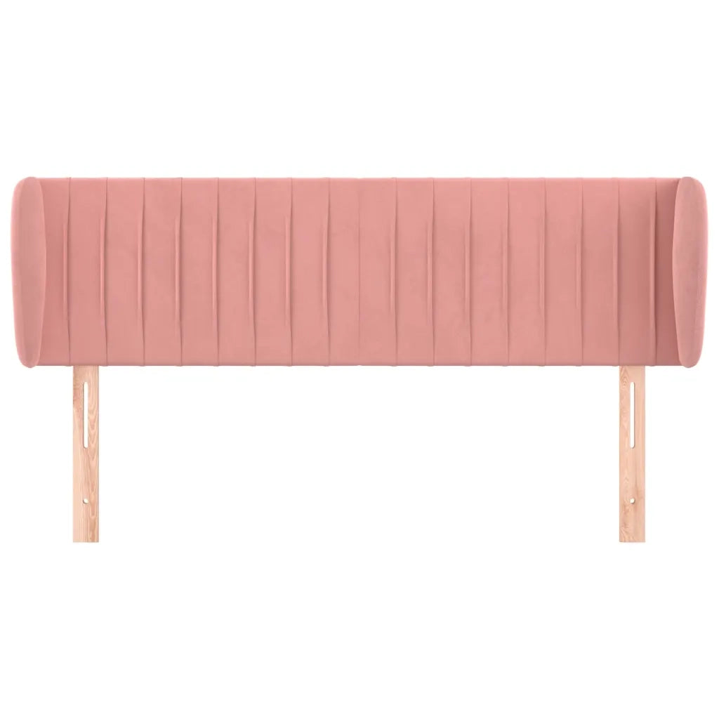Testiera | Testata ad Orecchio Rosa 147x23x78/88 cm in Velluto