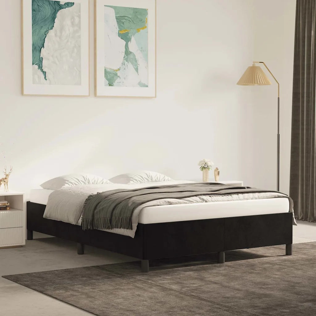 Giroletto senza Materasso Nero 140x200 cm in Velluto 347326