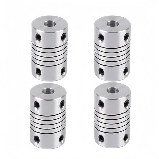 Connettori flessibili in alluminio - 7mm a 7mm - Asse connettori - 19x25mm - 4 pezzi - Resistenti allo sfregamento/Corrosione - Elevata elasticità