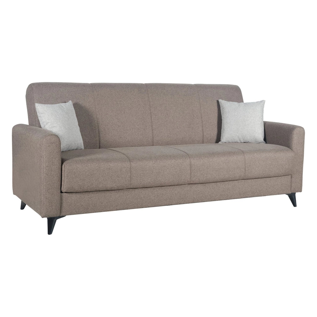 Mulazzo, Divano Letto 3 Posti Contenitore, 220x90 cm Marrone