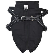 Cappotto Cani con Imbracatura Impermeabile Riflettente Nero L24 4019907