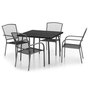 Set da Pranzo da Giardino 5 pz | Set Salotto da Giardino in Acciaio Antracite