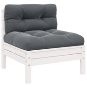 Divano da Giardino a 2 Posti con Cuscini-Sofa da Giardino-Divano da esterno Bianco Legno di Pino 652460
