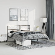 Giroletto con Testiera in Metallo Nero 135x190 cm 372276