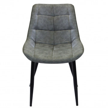 POLTRONA WINONA IN ECOPELLE CON STRUTTURA IN METALLO 59 X 51 X 82 CM GRIGIO OKX