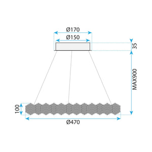 Lampada Led Ms016-cp Chrome 47cm