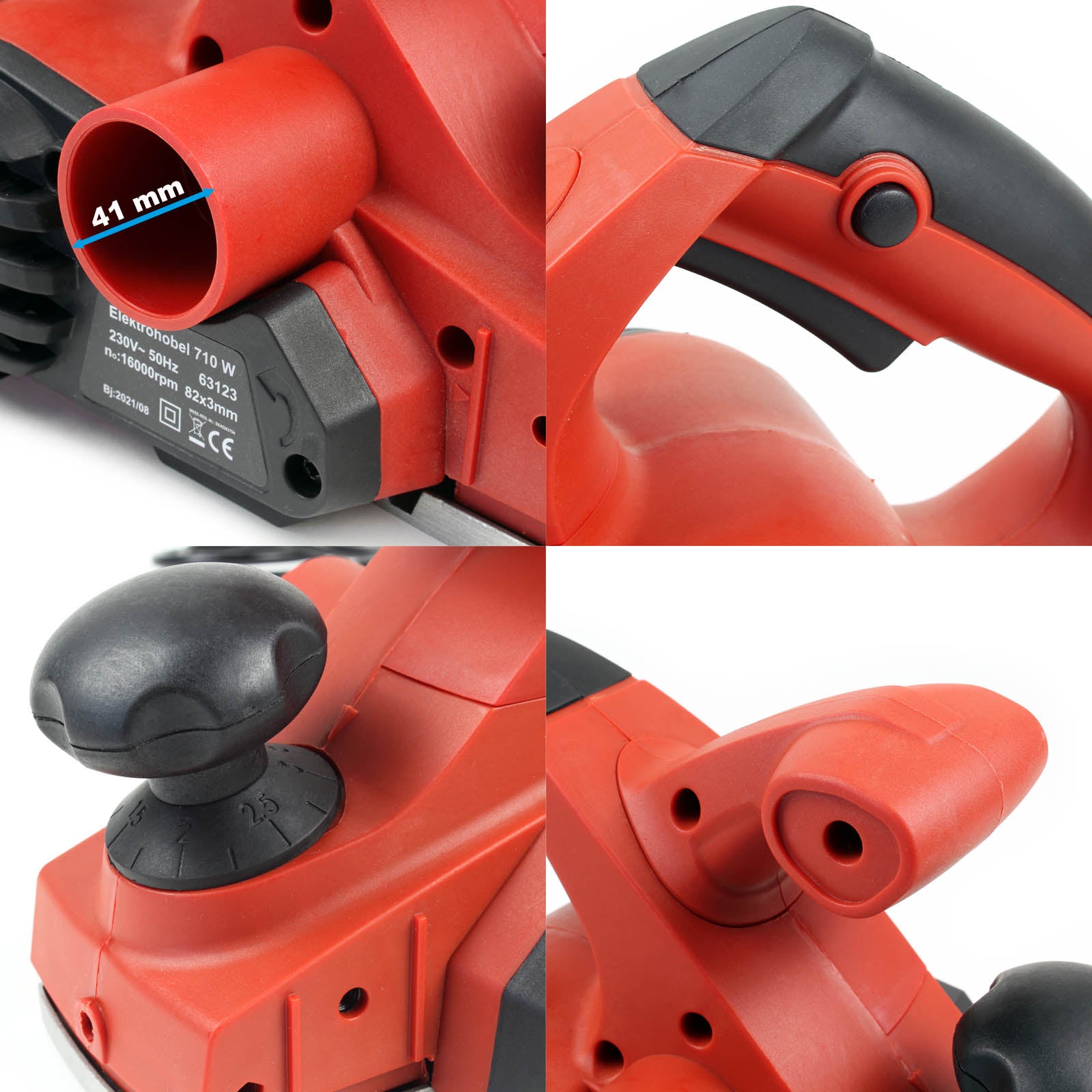 Pialla elettrica 710W Arresto parallelo/scanalato Larghezza tagli 82mm profondità 3mm