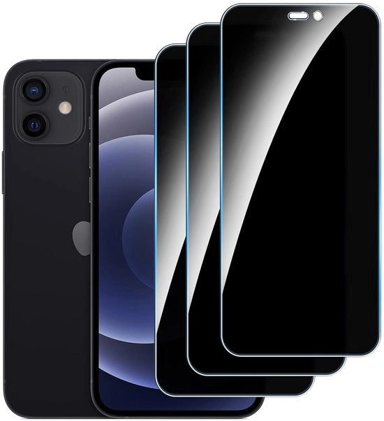 Protezione schermo Privacy - 3 pezzi - Vetro resistente - 9H - Resistente alle graffi - Adatto per iPhone 12/iPhone 12 Pro - Sensibilità compatibile - Foliatura Privacy