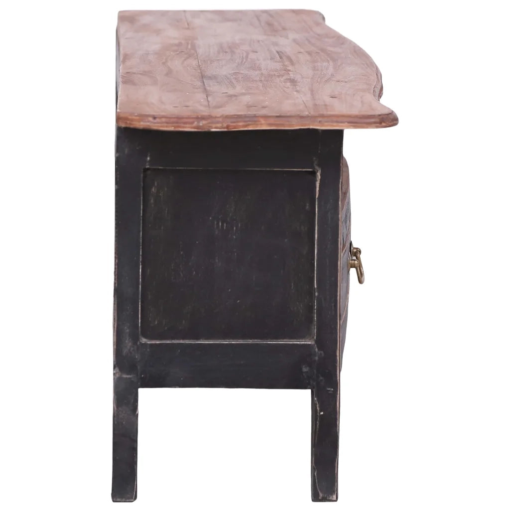 Mobile Porta TV 120x30x40 cm Nero Legno Massello di Recupero cod mxl 15594